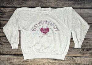 Vintage Grandma Sweatshirt "Love is Another Word" Adult 2XL Gray GrandmaCore